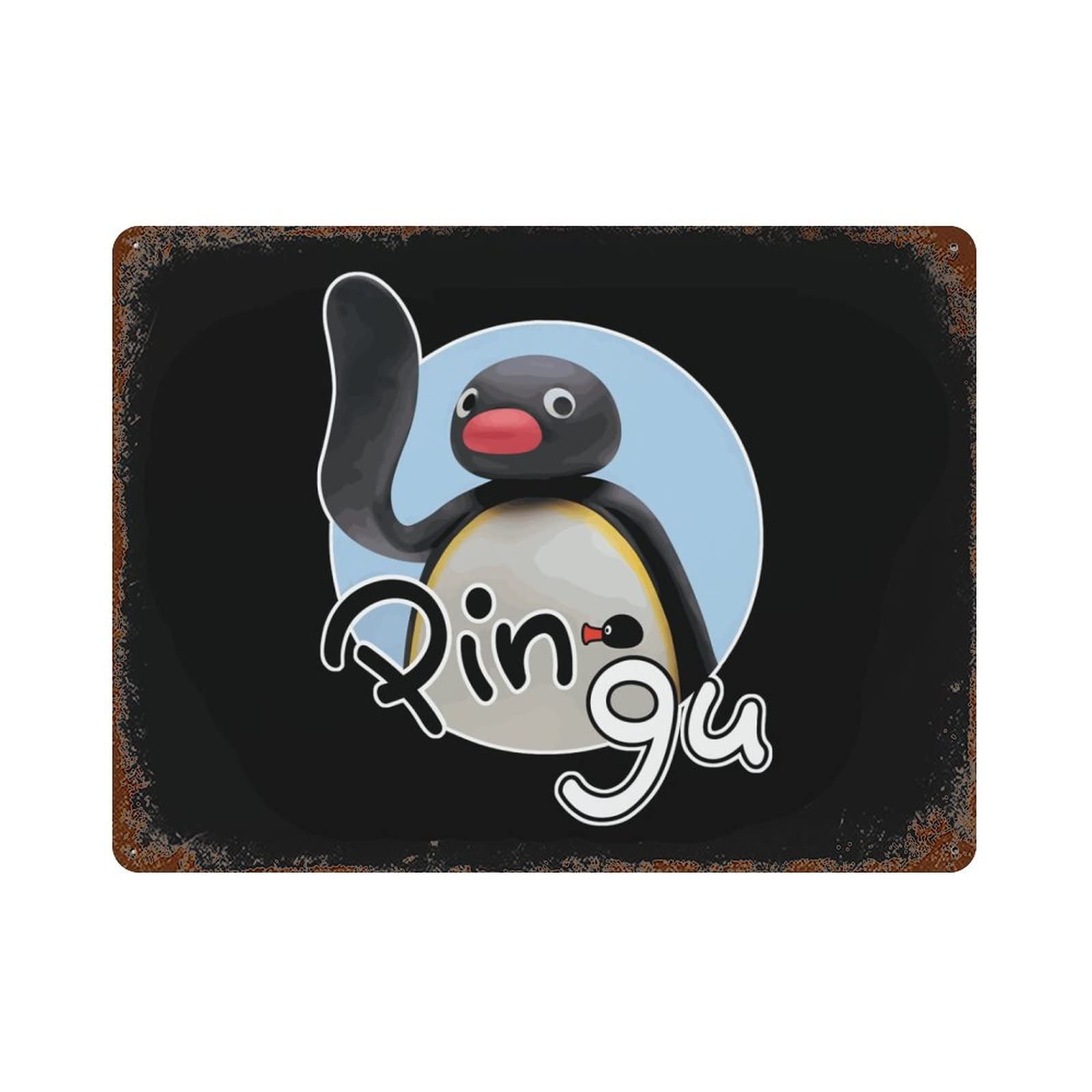 Amazon.co.jp: ブリキ看板 レトロ看板 ピングー キャラクター ペンギン